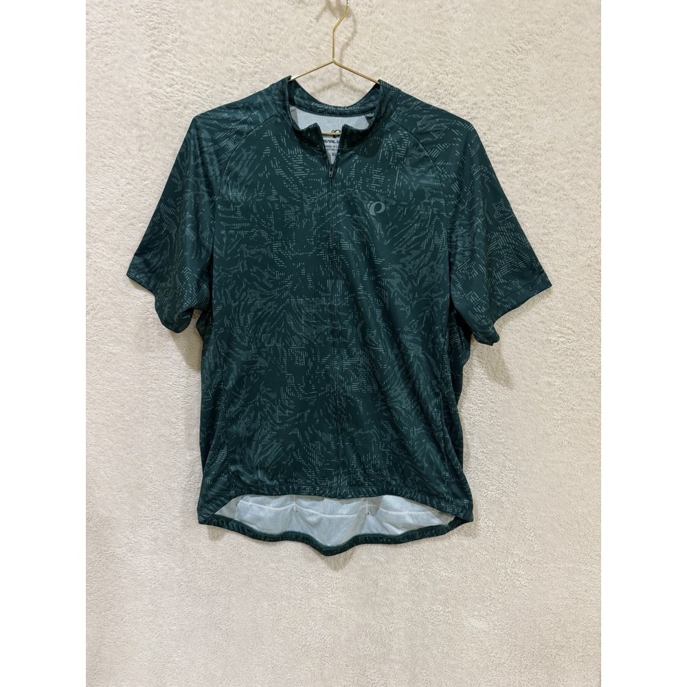 Pearl Izumi Green Pine Hatch Palm Cycling Jersey Full Zip Men Size XL Pockets